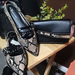 Shoes and Wallet Elegant Snake-print